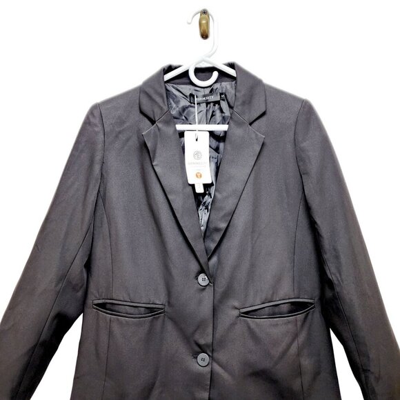Merokeety Black Tailored Blazer Jacket Womens Size S 2 Button Closure - Picture 6 of 13